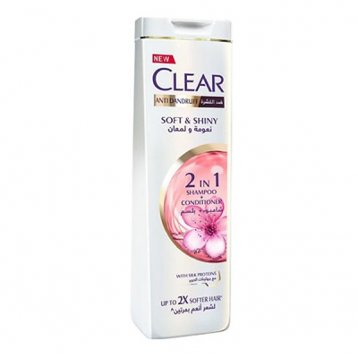 CLEAR ANTI-DANDRUFF SOFT & SHINY 2 IN 1 SHAMPOO + CONDITIONER WITH SILK PROTEINS 400 ML